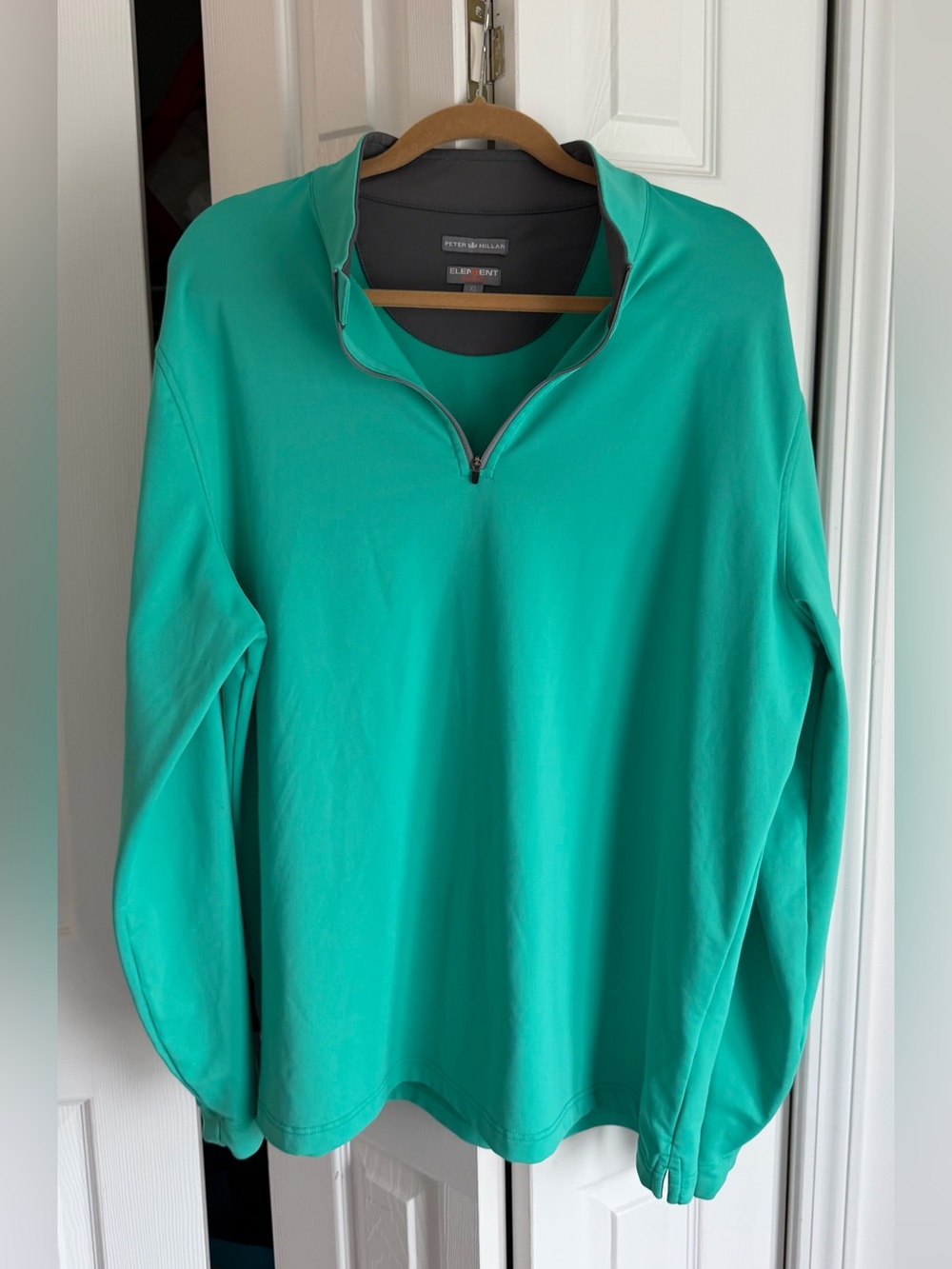 Peter Millar Element 4 Wicking 1/4‎ Zip Pullover XL Teal Golf